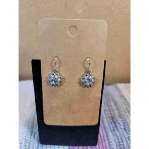 (3 for $15)~JoMa~ Silvertone Australian Crystal Flower Dangle Earrings- NWT